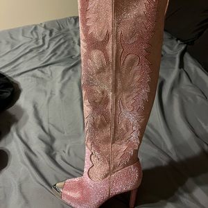 20th Anniversary Collection KatyannaTwo Rhinestone Pink Western Dress Boots